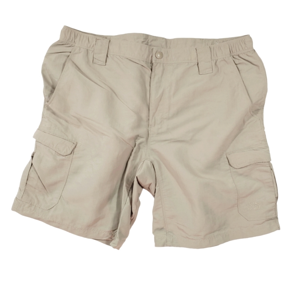 NORTH FACE mens nylon cargo shorts XL tan
